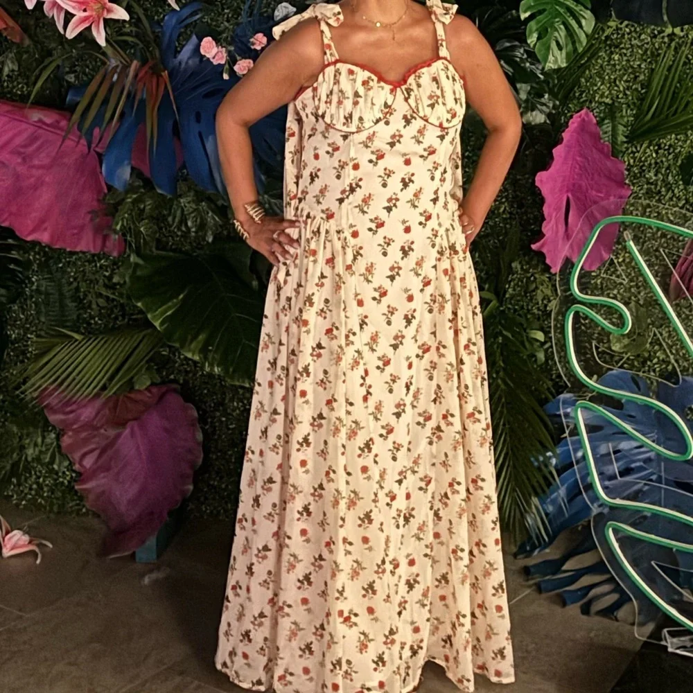 Floral Print Chiffon Dress